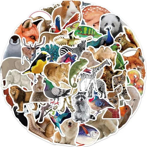 Miniatura 7 de Calcomanías lindas de animales para niños y adolescentes, calcomanías de animales del zoológico, calcomanías realistas de animales para estudiantes