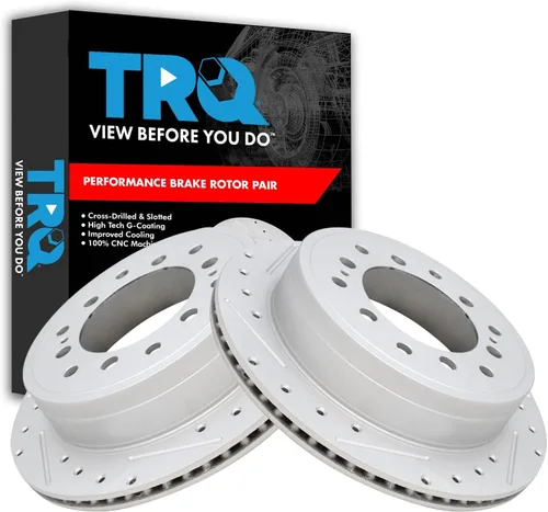 Miniatura 271 de TRQ Juego de rotores de freno de rendimiento trasero con revestimiento G premium compatible con Mazda 6 2014-2021