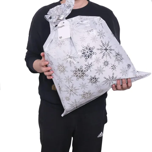 WesGen Bolsas de regalo de Navidad, 32 bolsas de regalo de Papá Noel en 4 tamaños y 4 diseños con lazos de cinta y etiquetas para envolver las