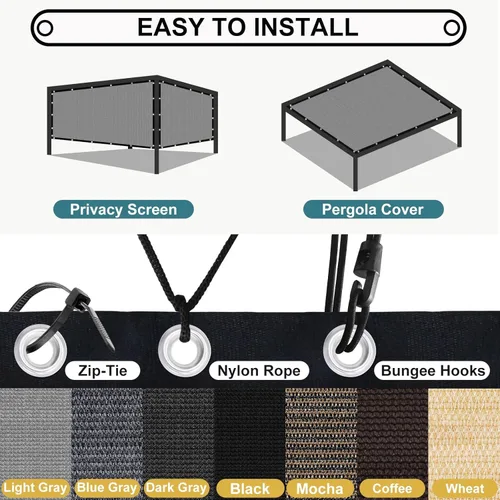 Miniatura 7 de Shade&Beyond - Tela de sombra con 90% de protección solar y ojales, toldo para pérgola, protector solar de lona de malla para patio, exteriores