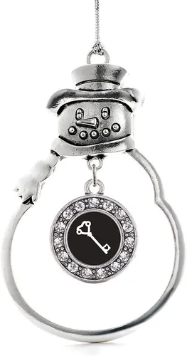Miniatura 235 de Inspired Silver - Roller Queen - Adorno de Navidad plateado - Adorno circular para árbol de Navidad con circonita cúbica - Decoración colgante