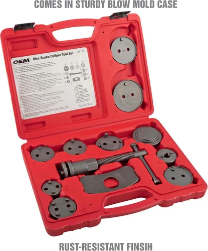 Miniatura 3 de OEMTOOLS 27111 Juego de herramientas de freno de disco, 11 adaptadores, para la mayoría de las pinzas de pistón nacionales/importadas