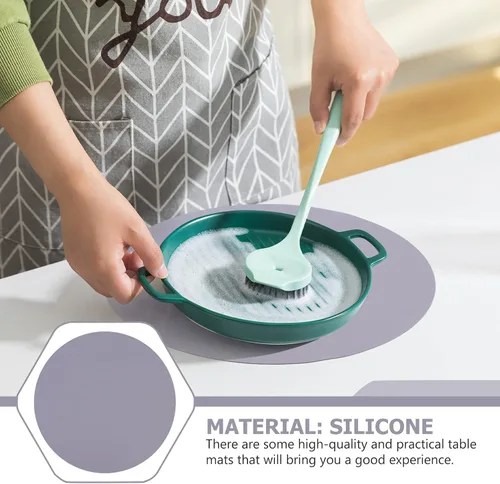 Miniatura 4 de Hemoton Cubierta de alimentos para microondas, 2 piezas, alfombrillas redondas de silicona para hornear, resistentes al calor, antiadherentes