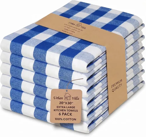 Miniatura 102 de Urban Villa Toallas de cocina 100% algodón, paquete de 6, altamente absorbentes, de secado rápido, súper suaves, de primera calidad, para cocina
