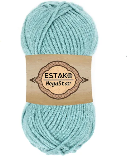Miniatura 19 de Estako Megastar, 3.52 Oz (100g) de hilo de acrílico 75% y lana 25%, suave, peso grueso voluminoso #5 para crochet y tejer 120 yardas (110m)