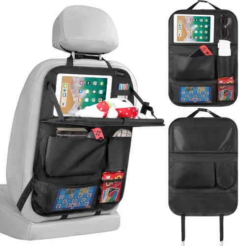 Miniatura 10 de LUCMO Organizador de asiento trasero de coche con soporte para tableta - 2 piezas, organizador de almacenamiento de coche con 6 bolsillos