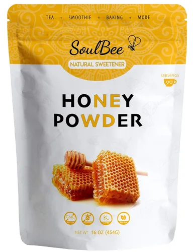 Miniatura 6 de SoulBee Honey Powder - Miel deshidratada como edulcorante natural para bebidas y comidas, baja en calorías y disolución fácil y rápida en líquidos