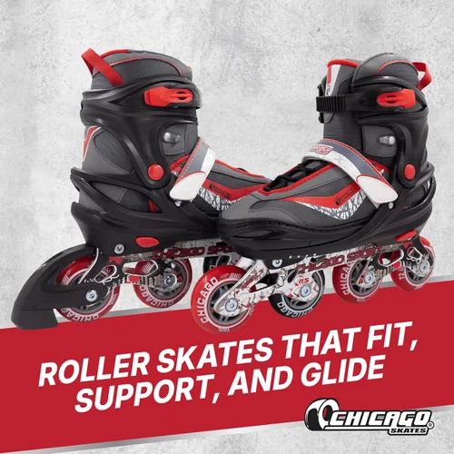 Miniatura 3 de CHICAGO Skates Patines ajustables para niños en línea Rojo
