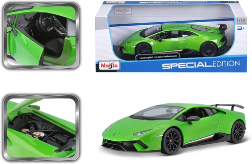 Miniatura 9 de Lamborghini Huracan Performante Metálico Verde 1/18 Modelo de Coche Fundido a Presión por Maisto