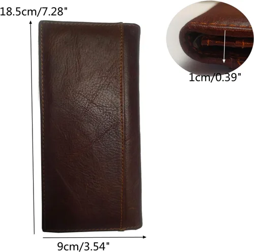 Miniatura 132 de Hombres Cool Eagle Wolf Caballo Totem Cuero Vaca Vertical Cartera Cremallera Multi-tarjeta Titular, Tótem de caballo, Minimalista