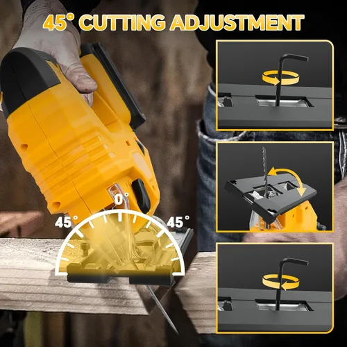 Miniatura 4 de Sierra de calar inalámbrica para batería Dewalt de 20 V, rompecabezas sin escobillas con luz LED, 7 velocidades variables, cortes biselados de 45°