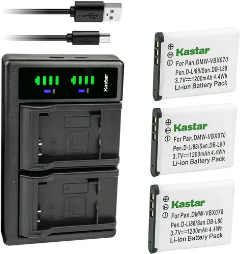Miniatura 6 de Kastar Cargador de batería USB LTD2 compatible con batería Pentax D-LI88 DLI88, Pentax Optio H90, Optio P70, Optio P80, Optio W90, Optio WS80