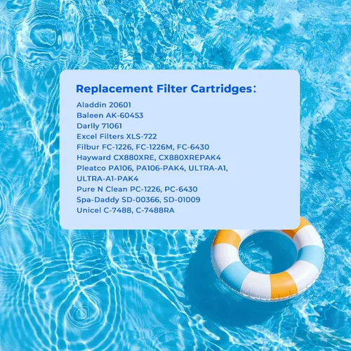 Miniatura 7 de CX880XRE - Cartucho de filtro de piscina, compatible con Hayward SwimClear C4000, C4020, C4025, C4030, Hayward C880E, CX880XREPAK4, Pleatco PA106