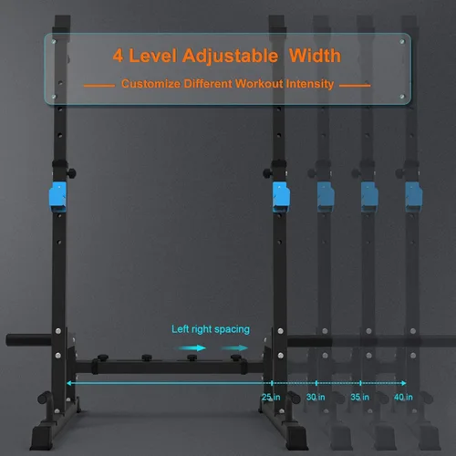 Miniatura 5 de JX FITNESS Estante para sentadillas, estante de barra, estante de prensa de banco push up multifunción levantamiento de pesas gimnasio/gimnasio