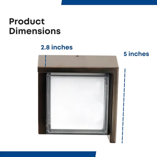 Miniatura 4 de Feit Electric S5sqwm/830/Ddbz 7.5 vatios 500 lúmenes 3000 Kelvin bronce atardecer a amanecer cuadrado llevó la luz de pared