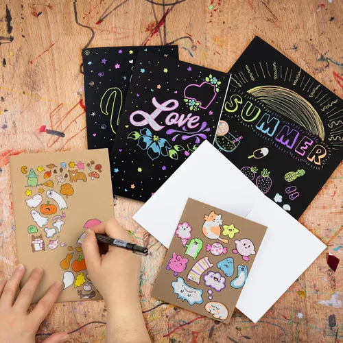 Miniatura 3 de Hygloss Libros en blanco de 4.25 x 5.5 pulgadas, paquete de 24 unidades, tapa blanda de color kraft para dibujar y escribir, libros vacíos