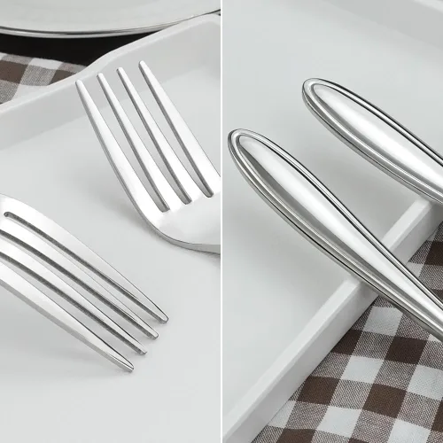 Miniatura 4 de Jekiyo Tenedores de cena de acero inoxidable, 8 pulgadas, tenedor de mesa de 12 piezas