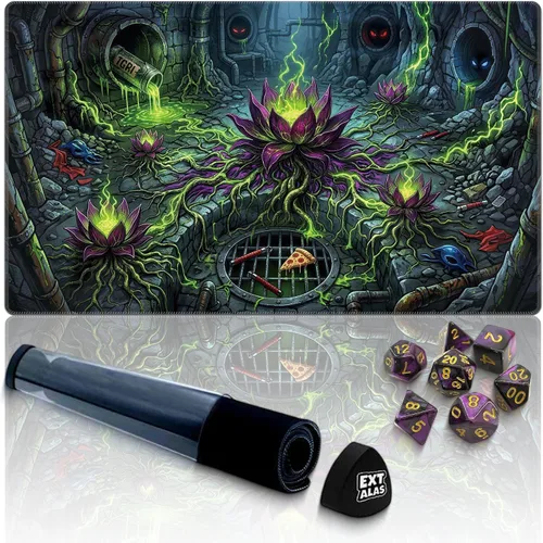 Miniatura 6 de Tapete MTG TCG -Incluye tubo de almacenamiento y 7 dados-¡Experimenta calidad de primer nivel y alfombrilla impermeable y antideslizante con bloqueo