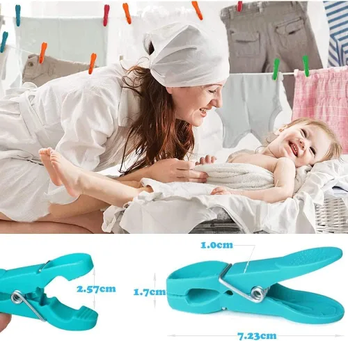 Miniatura 5 de 48 alfileres de ropa, pinzas de colores para sujetar con abrazadera, pasadores de plástico resistentes al aire libre, clips antideslizantes