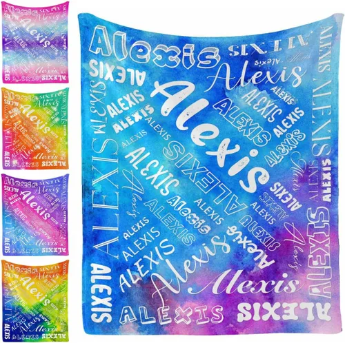 Miniatura 13 de Manta personalizada, 20 colores para niño y niña, manta con nombre personalizado para niños y adultos, manta de Navidad para niños y niñas