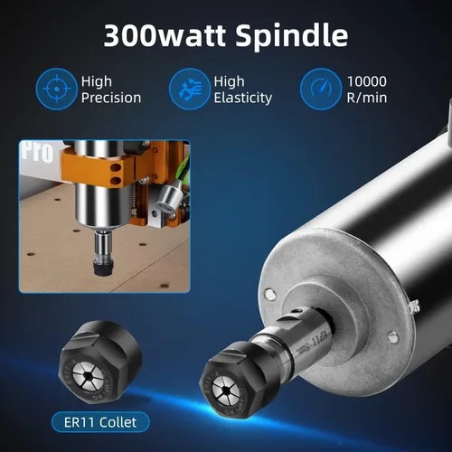 Miniatura 6 de FoxAlien Kit de actualización CNC 300 W DC husillo fresado motor para Masuter 4040, Masuter Pro, Masuter 3, 3018-SE V2 CNC Router máquina de grabado
