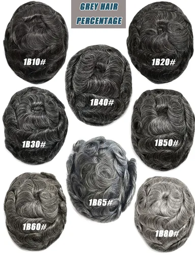 Miniatura 6 de Cabello humano para hombres, tupé, piezas de cabello humano europeo, todo en V, artesanía, 0.002 in, piel fina, sistemas de reemplazo de cabello
