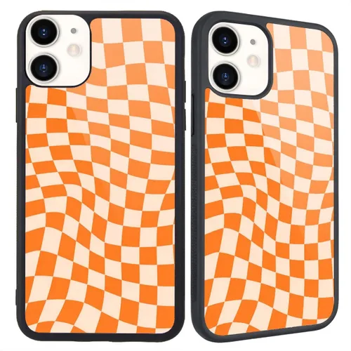 Miniatura 43 de Funda compatible con iPhone 13 para niños y mujeres, diseño divertido de cara, parte trasera dura con negro, divertido y lindo patrón de arte