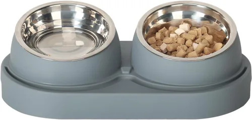 UBPET Comedero y Dispensador de Agua para Gatos, Comedero para Gatos Mejorado 2025 con Cuencos de Acero Inoxidable, Dispensador de Comida para