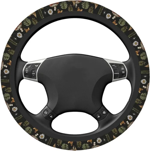 Miniatura 2 de Funda para volante de plantas de helecho de brujería retro de hongos para mujeres, hombres y niñas, accesorios de automóvil, decoración 1