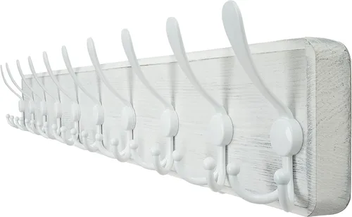 Miniatura 21 de WEBI Perchero de pared, ganchos para abrigos de pared rústicos, 16" de orificio a orificio, gancho grande para colgar en la pared, perchero