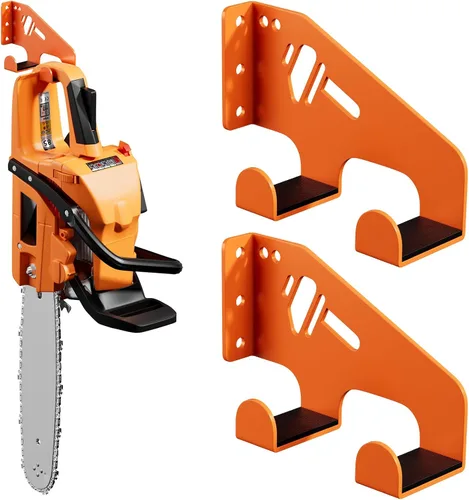 Miniatura 10 de XZHXFX Soporte de pared para motosierra, soporte de motosierra resistente para organización de garaje, organizador de cobertizo de almacenamiento