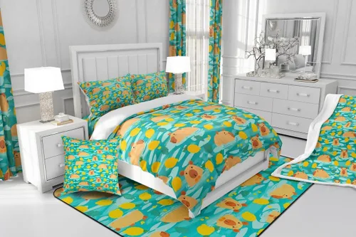 Miniatura 6 de Manfei Capybara - Manta de cama de roedores de América del Sur para niños y niñas, decoración de habitación, bonita manta naranja animal para sofá
