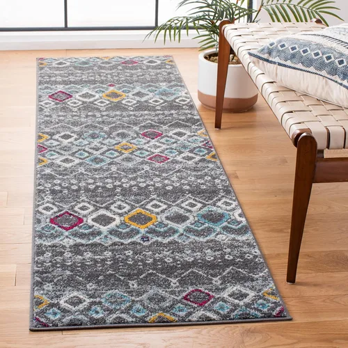 Miniatura 64 de SAFAVIEH Amsterdam Collection Alfombra Decorativa - 2.3 pies x 4 pies, Negro & Multi, Diseño Marroquí Bohemio, Sin Desprendimiento y Fácil Cuidado