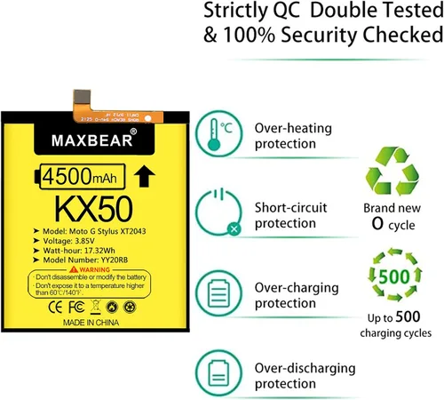 Miniatura 2 de MAXBEAR Moto G Stylus - Batería (actualizada) de polímero de litio de 4500 mAh para Motorola Moto G Stylus 2020 (KX50) Moto G Pro, Moto G8 Stylus