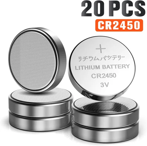 Miniatura 8 de Joobef CR2450 batería de litio de 3 v, batería botón electrónica para juguetes, calculadoras, relojes (20 unidades)