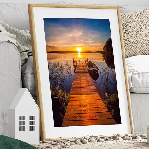 Miniatura 197 de Arte enmarcado de vacaciones con nombres de pareja en sillas de cubierta, regalo de amor perfecto para aniversario, boda. Con diferentes estilos