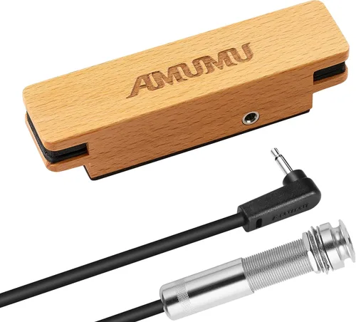 AMUMU SP31 Woody - Pastilla magnética de boca de sonido con imán de neodimio de tierras raras para guitarras acústicas de cuerda de acero, bobina