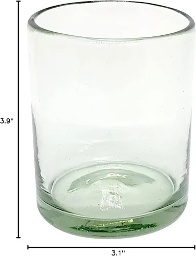 Miniatura 9 de Clear Blown - Juego de 6 vasos de 10 onzas, cristalería mexicana hecha a mano, vidrio reciclado, sin plomo ni toxinas (mezclador)