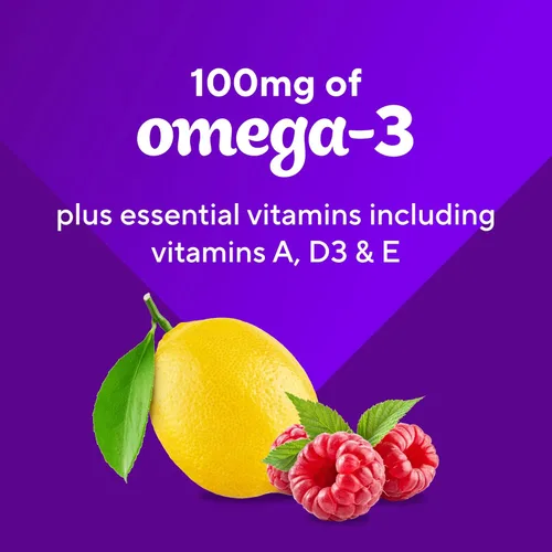 Miniatura 5 de Vitafusion Gomitas con vitaminas Omega-3, sabor a limonada de bayas, vitaminas para la salud del corazón(1) con Omega 3 EPA/DHA y vitaminas A, C, D