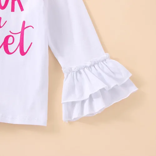 Miniatura 13 de Conjunto de ropa de cumpleaños para bebé niña pequeña, camiseta de manga larga, pantalones de campana, diadema