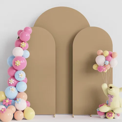 Miniatura 14 de Putros Funda para Arco de Boda 7.2 pies, Cubiertas de Soporte de Fondo Chiara de Spandex Negro Ajustado con Parte Superior Redonda de 6 pies, Juego