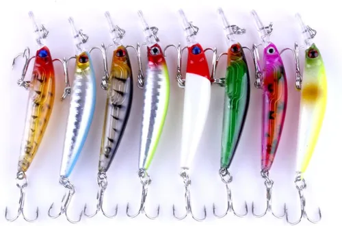 Miniatura 3 de 8 señuelos 3D Minnow Deep Diver Señuelo 7CM cebos duros Swimbaits 3.8GTarget Bass, Walleye, trucha y otras especies en agua dulce o salada
