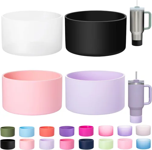 Miniatura 24 de LONPARRY Paquete de 4 fundas para botas Stanley Tumbler 40 30 oz Protector de fondo para Stanley Cup Quencher H2.0 Funda de silicona Stanley IceFlow