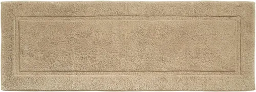 mDesign - Alfombra rectangular de lujo de 100 % algodón, tipo hotel o spa, absorbente del agua, borde decorativo, para tina/baño, lavable a máquina,