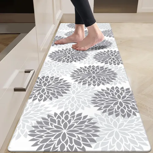 Miniatura 39 de HEBE Tapete de cocina acolchado, antifatiga, de 20 x 71 pulgadas, antideslizante, impermeable, ergonómico, cómodo para oficina, fregadero