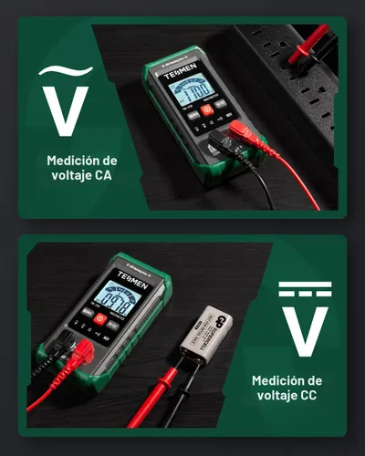 Miniatura 6 de Multímetro digital TM-510, 4000 cuentas, medición inteligente, voltímetro de rango automático; probador de voltaje con función de voltaje sin