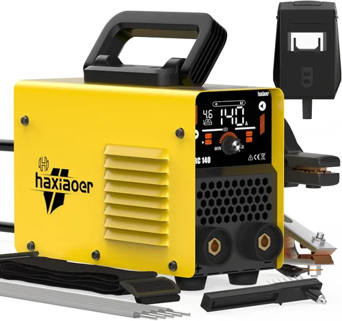 HAXIAOER Soldador de palo 140A 2 en 1 MMA Lift TIG Soldador con pantalla LCD inteligente digital, máquina de soldadura portátil con fuerza de arco