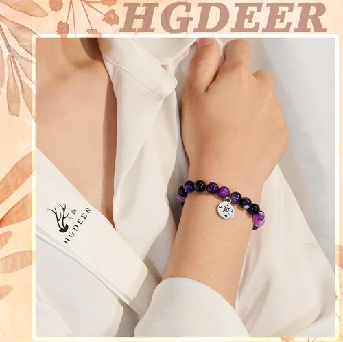 Miniatura 9 de HGDEER Pulsera de jubilación de piedra natural para mujeres/hombres 2024, regalos de despedida de despedida, regalo de San Valentín para compañeros