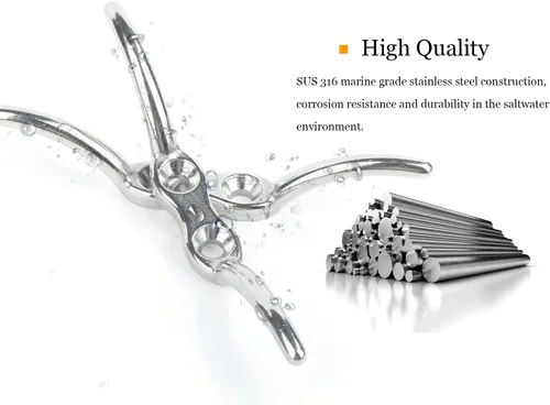 Miniatura 4 de AMYSPORTS Marine Hardware Cuerda Cleat Steel Heavy Duty Rope Cleat Marine Stainless Deck Boat Cleat Amarre