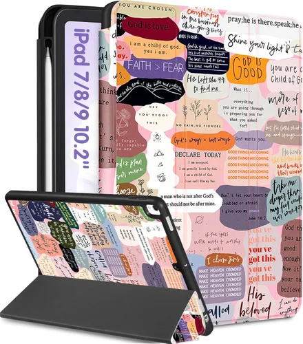 Miniatura 13 de Uppuppy para iPad 9ª/8ª/7ª Generación Funda de 10.2 Pulgadas para Niñas Lindas Mujeres Folio Smart Cover con Soporte para Lápices Diseño de Labios